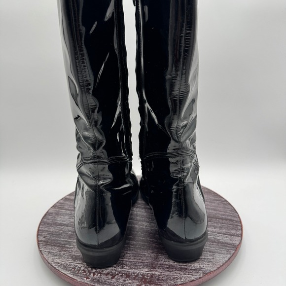 Cole Haan Boots Womens 9.5 Tall Patent Knee High Waterproof Wedge Riding Shoes - Picture 9 of 16